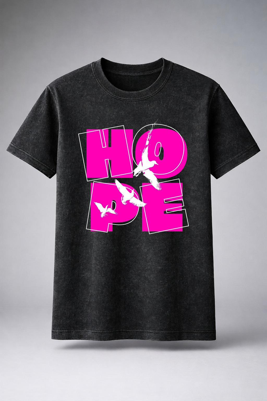 Premium Acid Wash T-Shirt HOPE printed T shirt (Unisex)