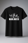 T-Shirt Half Sleeves Black Tees Graphic Printed The Badboys Black