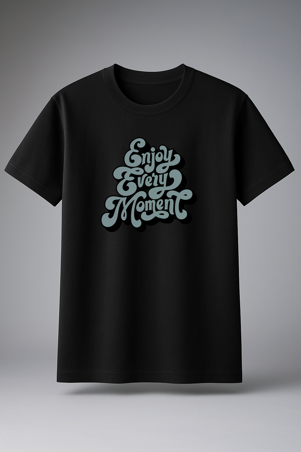 T-Shirt Half Sleeve Black Tees Street style Printed Black