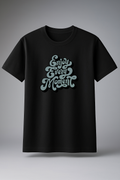 T-Shirt Half Sleeve Black Tees Street style Printed Black