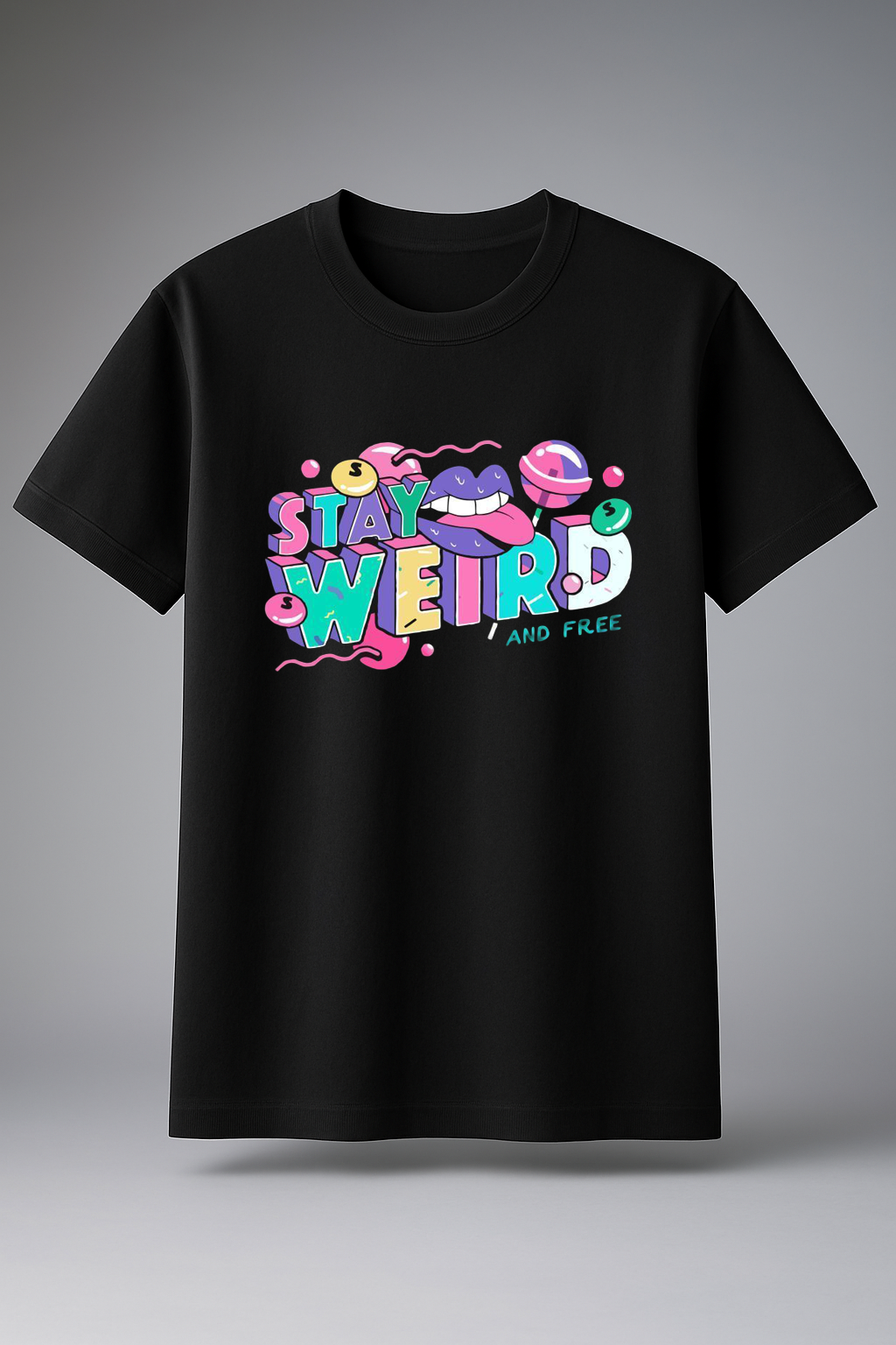 Stay Weird Streetwear Tee Black