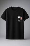 T-Shirt Half Sleeve Black Tees Graphic Printed Bunny Black