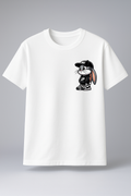 T-Shirt Half Sleeve White Tees Graphic Printed Bunny White
