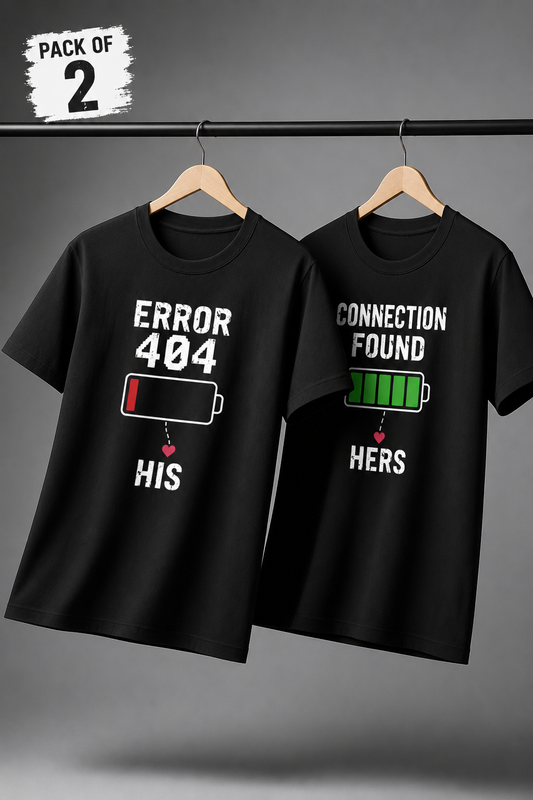Signal Found Couple T-Shirt Pack of 2 Teenzos