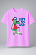 T-Shirt Half Sleeve Baby Pink Tees Graphic Printed Retro Baby Pink