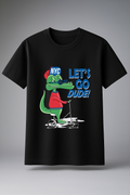 T-Shirt Half Sleeve Black Tees Graphic Printed Retro Black