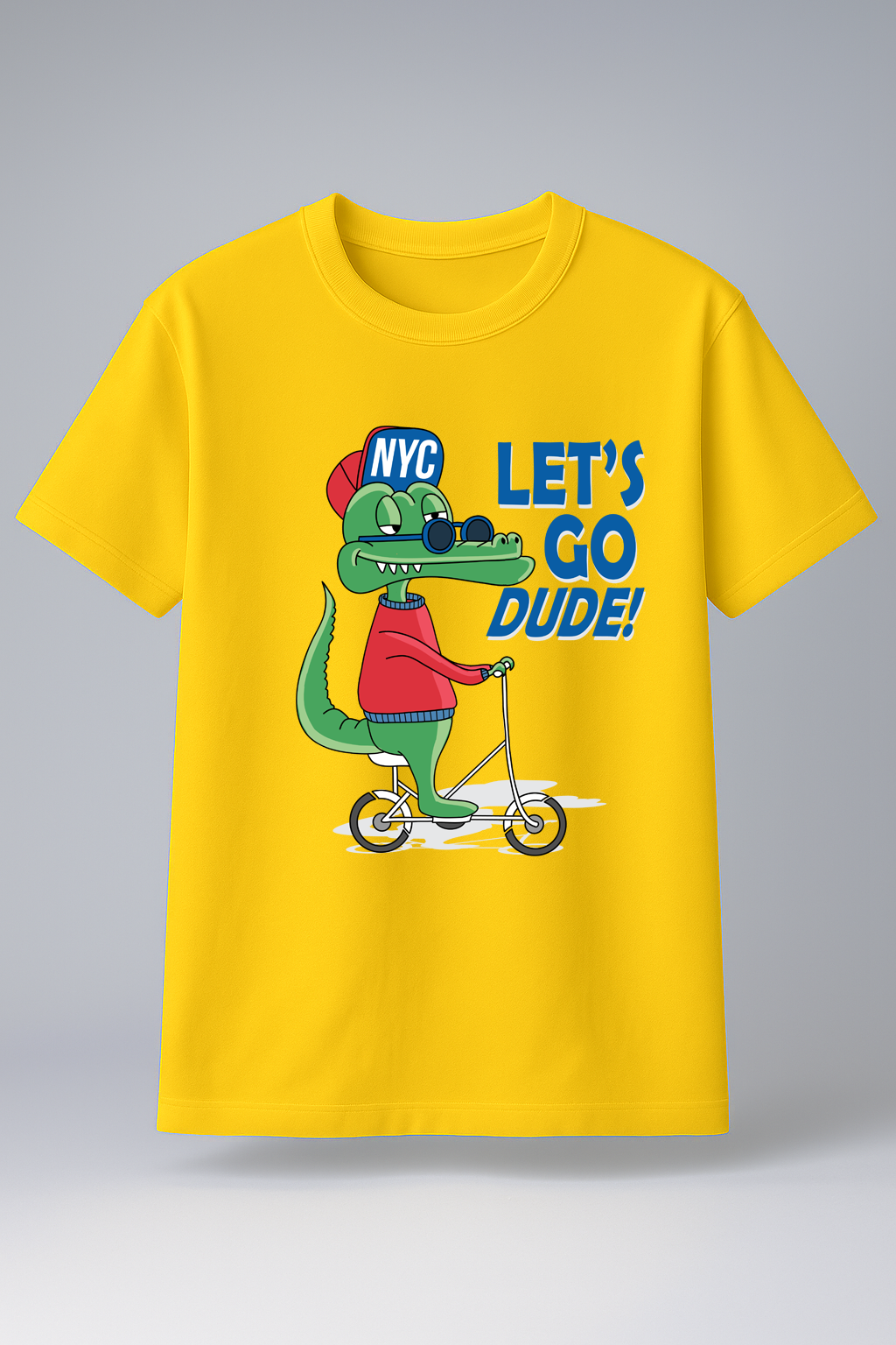 T-Shirt Half Sleeve Mustard Yellow Tees Graphic Printed Retro