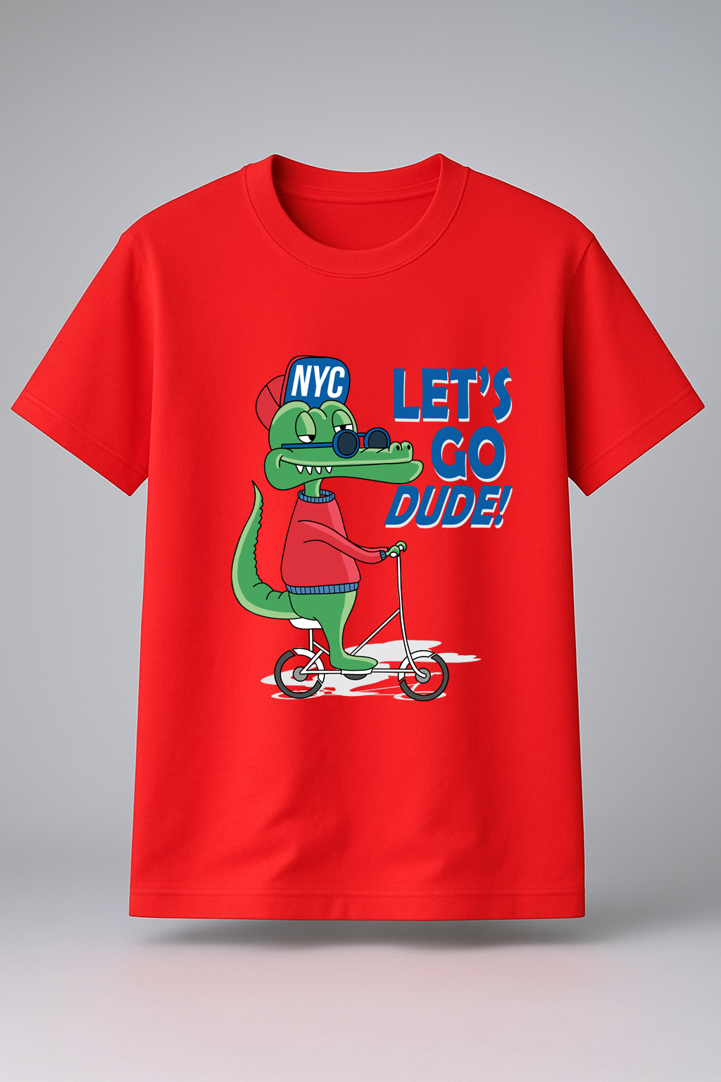 T-Shirt Half Sleeve Red Tees Graphic Printed Retro