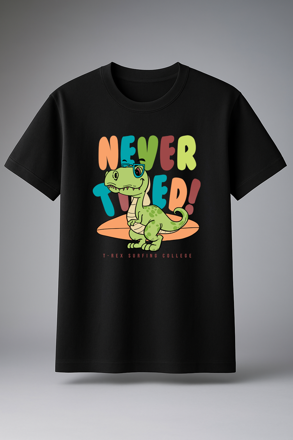 T-Shirt Half Sleeve Black Tees Cartoon Printed Black