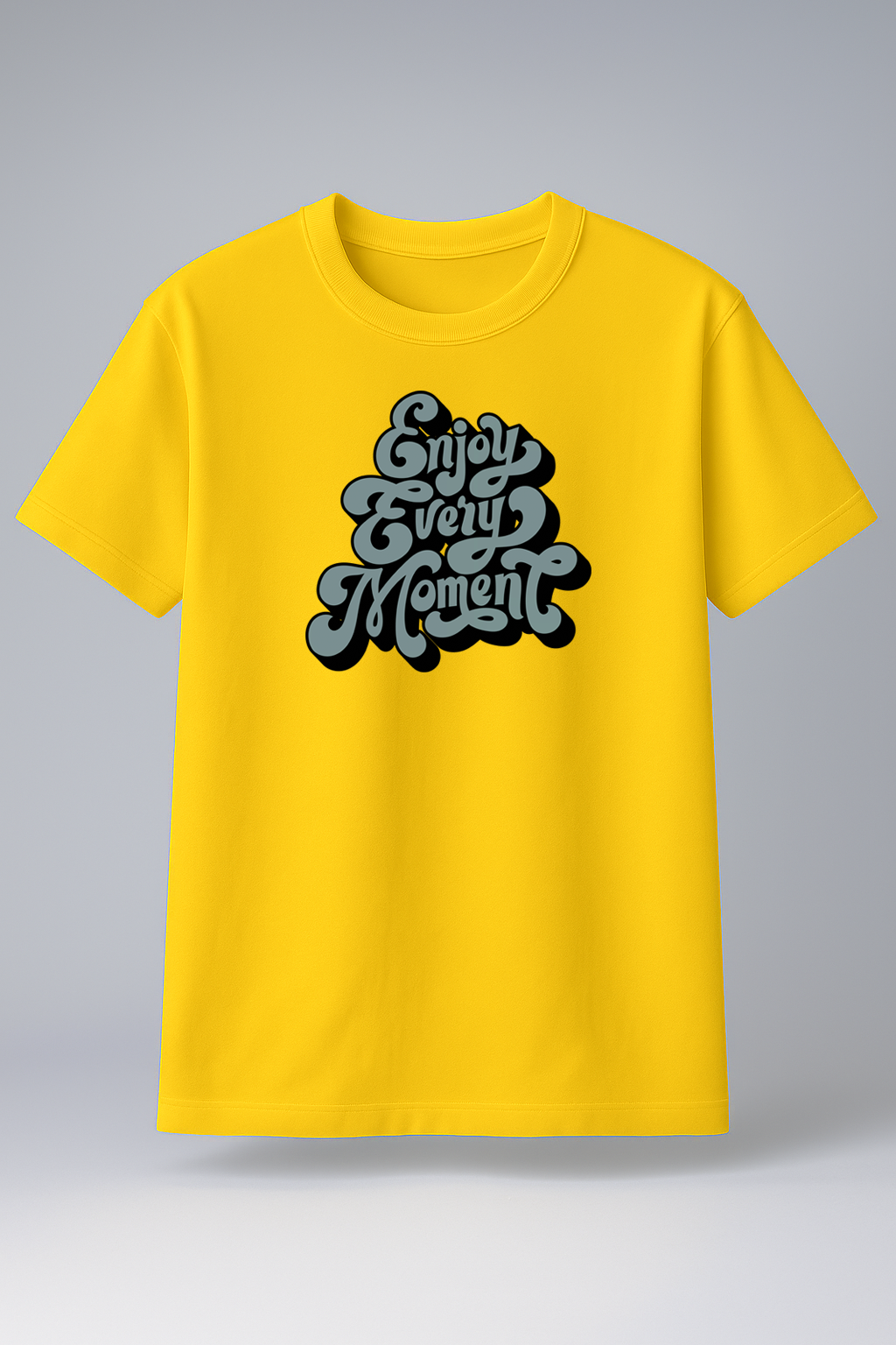 T-Shirt Half Sleeve Yellow Tees Street style Printed Mustard Yellow
