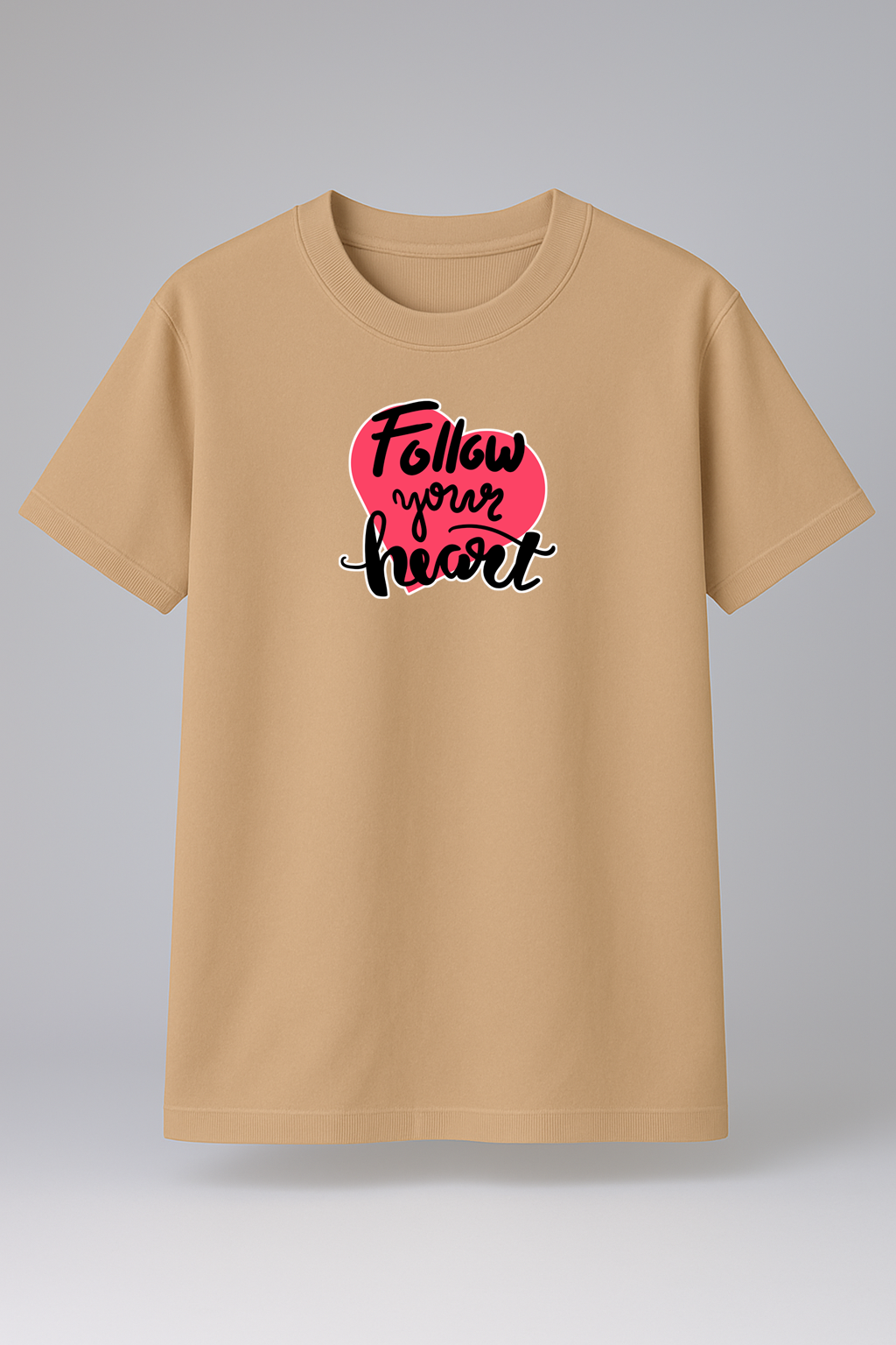 T-Shirt Half Sleeve Beige Tees Graphic Minimal Beige 36