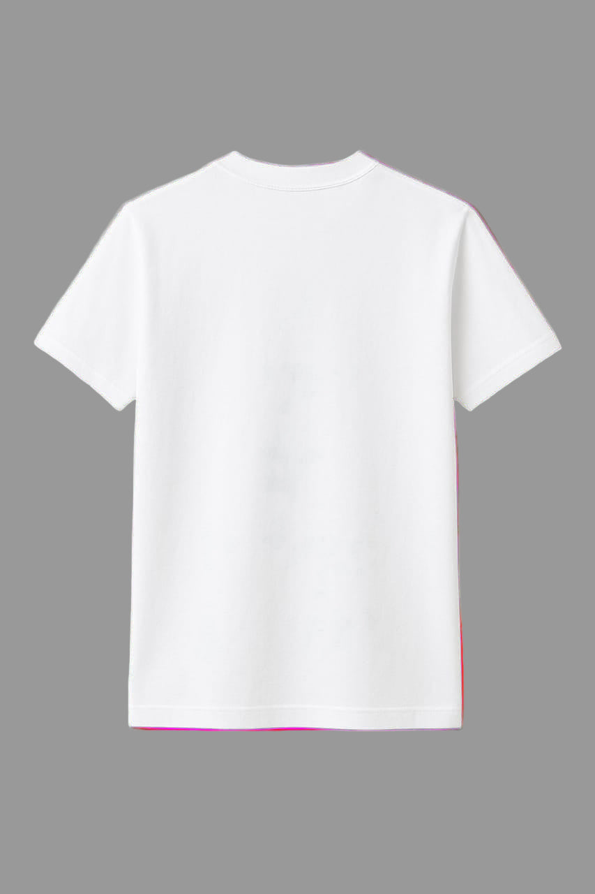 Girl cute cat white round neck t shirt