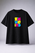 Original Black Oversized Weird Printed T-shirt (Unisex)