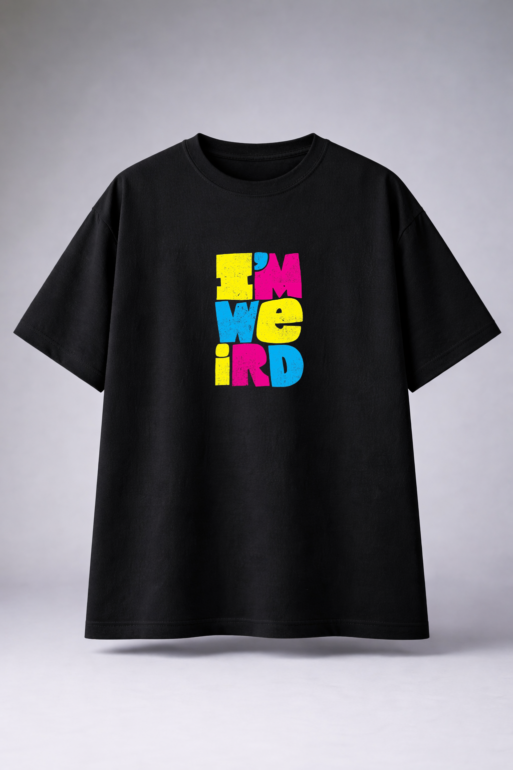 Original Black Oversized Weird Printed T-shirt (Unisex)