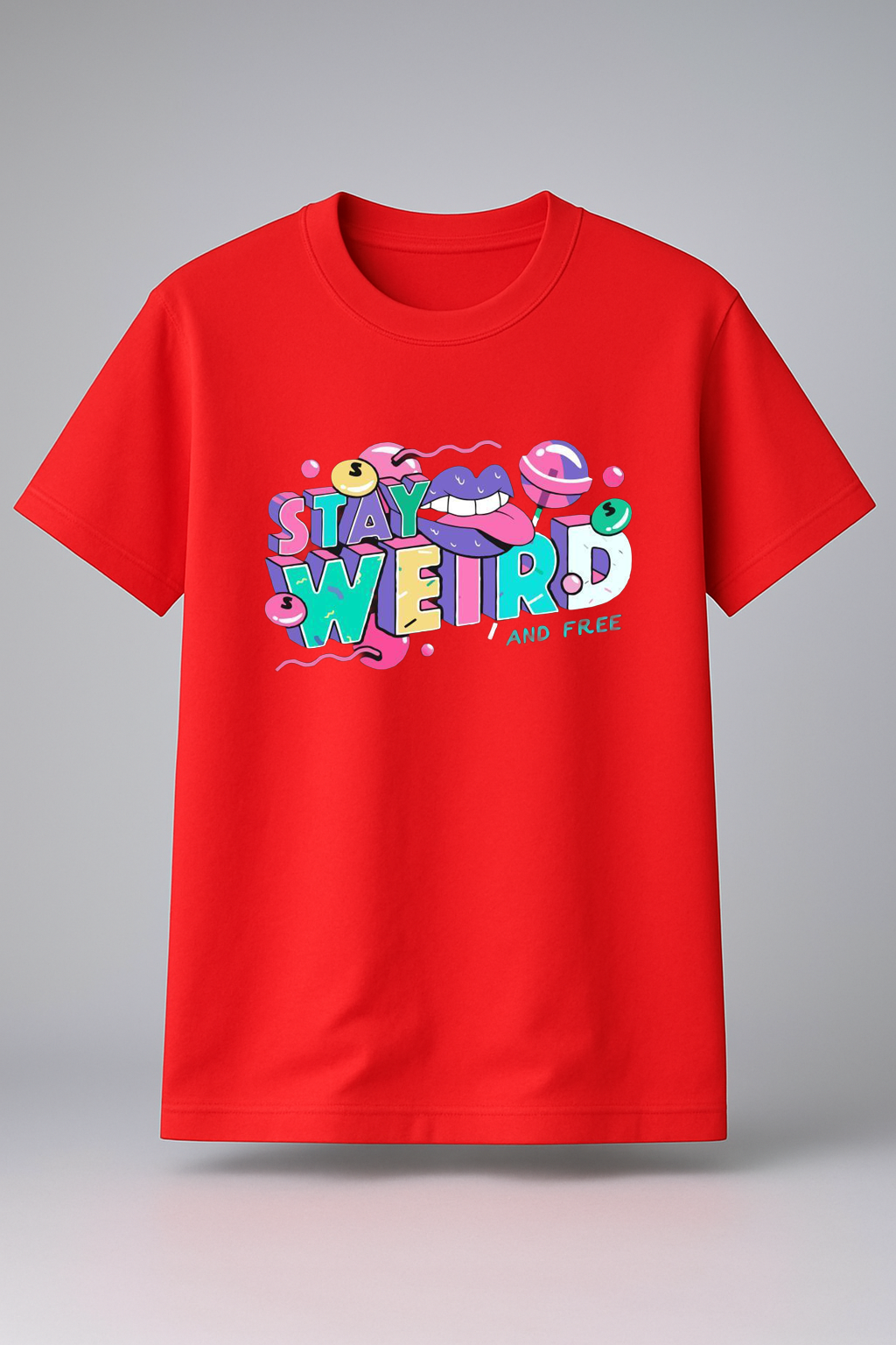 Stay Weird Streetwear Tee Red