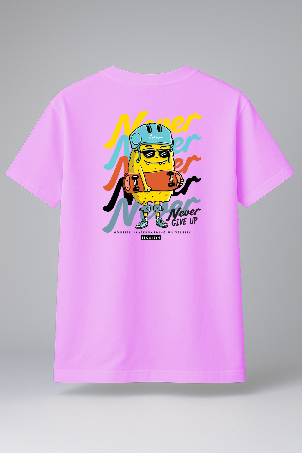 T-Shirt Half Sleeve Baby Pink Tees Graphic Printed Retro Baby Pink
