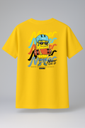 T-Shirt Half Sleeve Mustard Yellow Tees Graphic Printed Retro Mustard Yellow