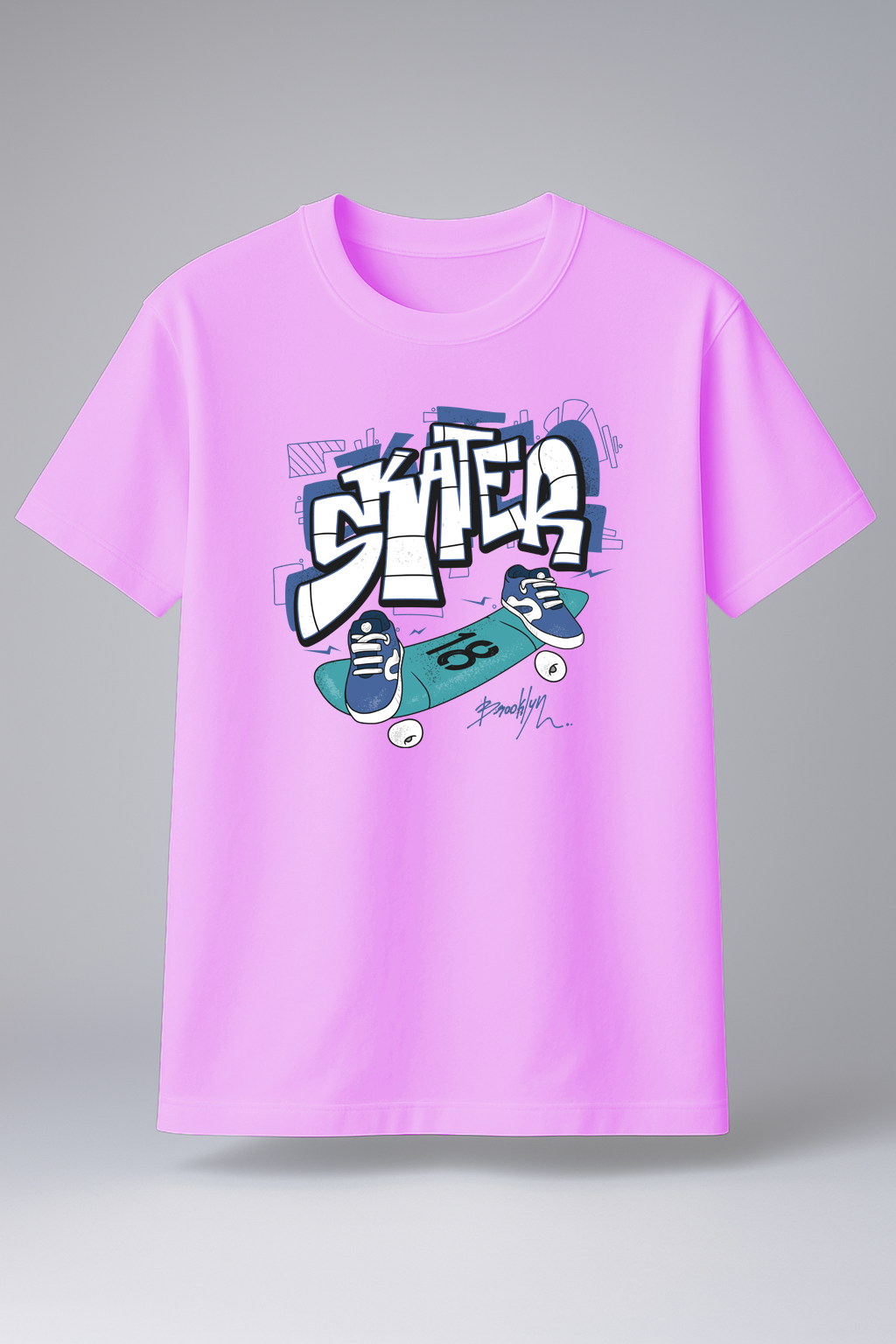 T-Shirt Half Sleeve Pink Tees Street style Printed Baby Pink