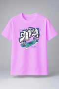 T-Shirt Half Sleeve Pink Tees Street style Printed Baby Pink