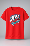 T-Shirt Half Sleeve Red Tees Street style Printed Red