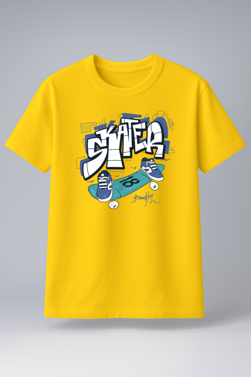 T-Shirt Half Sleeve Yellow Tees Street style Printed Mustard Yellow