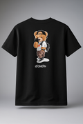 T-Shirt Half Sleeve Black Tees Graphic Printed Teddy Black