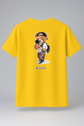 T-Shirt Half Sleeve Mustard Yellow Tees Graphic Printed Teddy Mustard Yellow