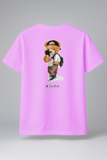 T-Shirt Half Sleeve Baby Pink Tees Graphic Printed Teddy Baby Pink