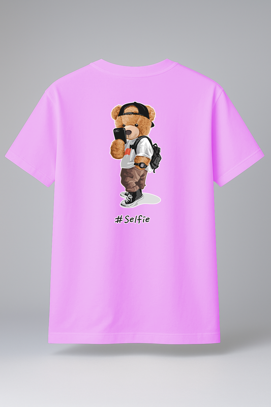 T-Shirt Half Sleeve Baby Pink Tees Graphic Printed Teddy Baby Pink