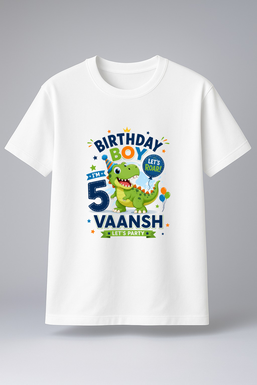 🦖 Personalized Dinosaur Birthday Boy T-Shirt