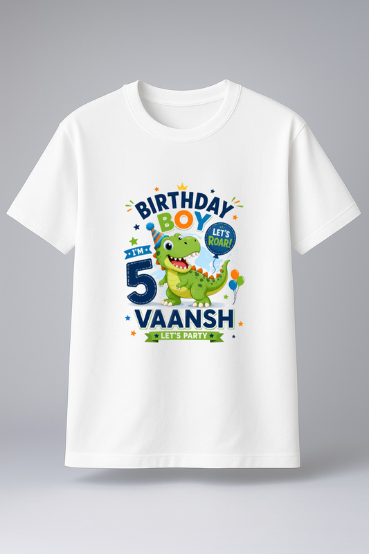 🦖 Personalized Dinosaur Birthday Boy T-Shirt
