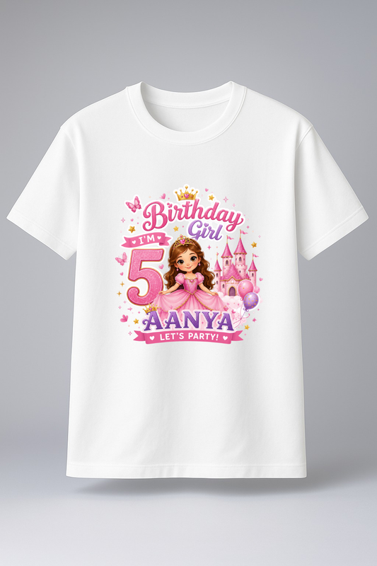 🦖 Personalized Princess Birthday Girl T-Shirt
