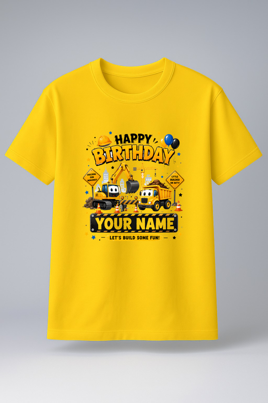 Personalized Little Builder Birthday T-Shirt