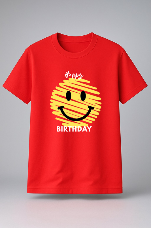Birthday Smiley  kids Red T shirt