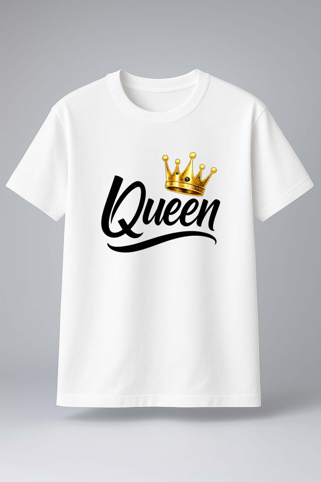 Couple King Queen Printed Cotton T-Shirts – Matching Crown Graphic Tees - Pack of 2 Teenzos