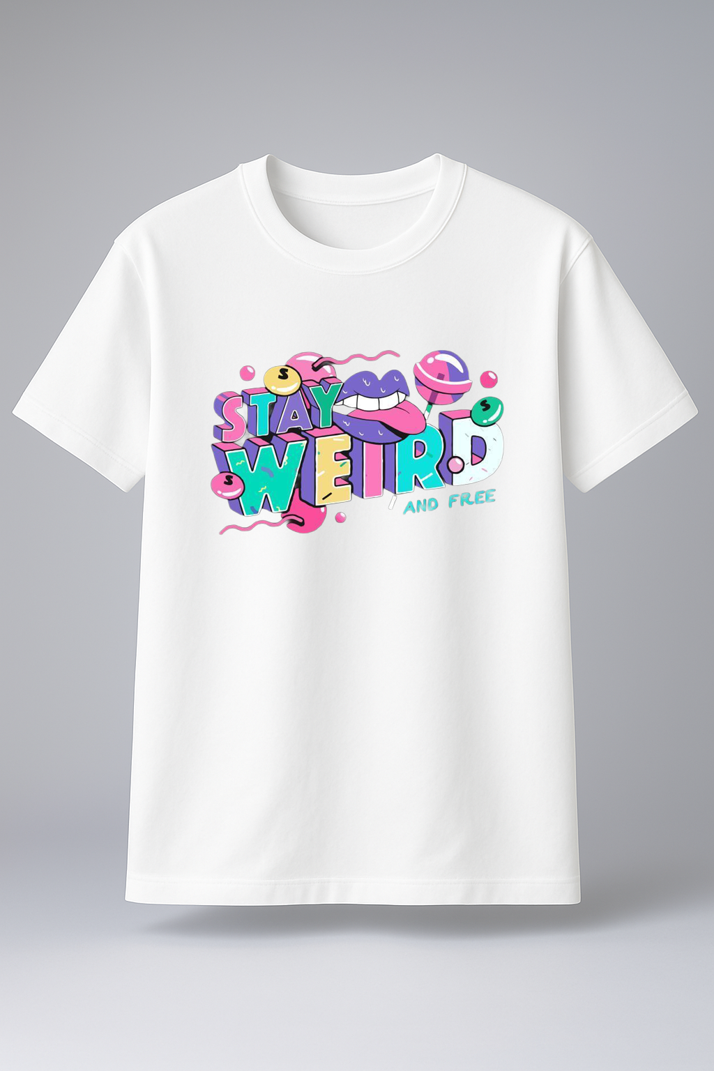 Stay Weird Streetwear Tee White