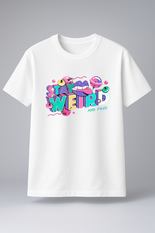 Stay Weird Streetwear Tee White