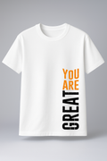 T-Shirt Half Sleeve White Tees Graphic Printed Retro White Cotton
