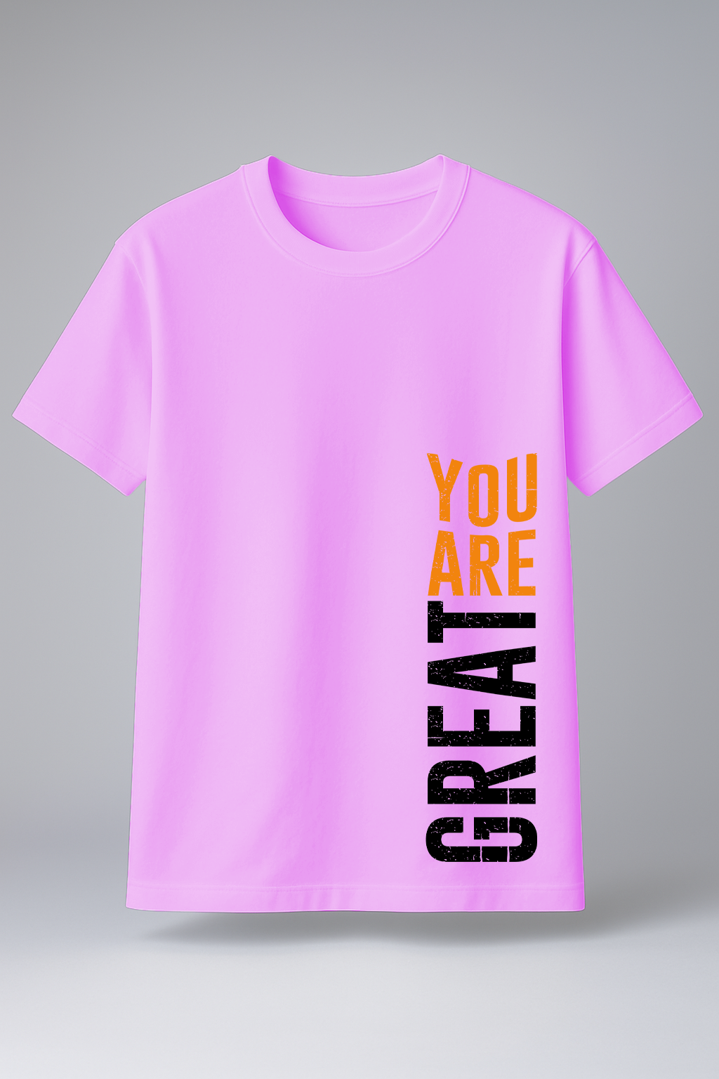 T-Shirt Half Sleeve Baby Pink Tees Graphic Printed Retro Baby Pink