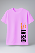 T-Shirt Half Sleeve Baby Pink Tees Graphic Printed Retro Baby Pink