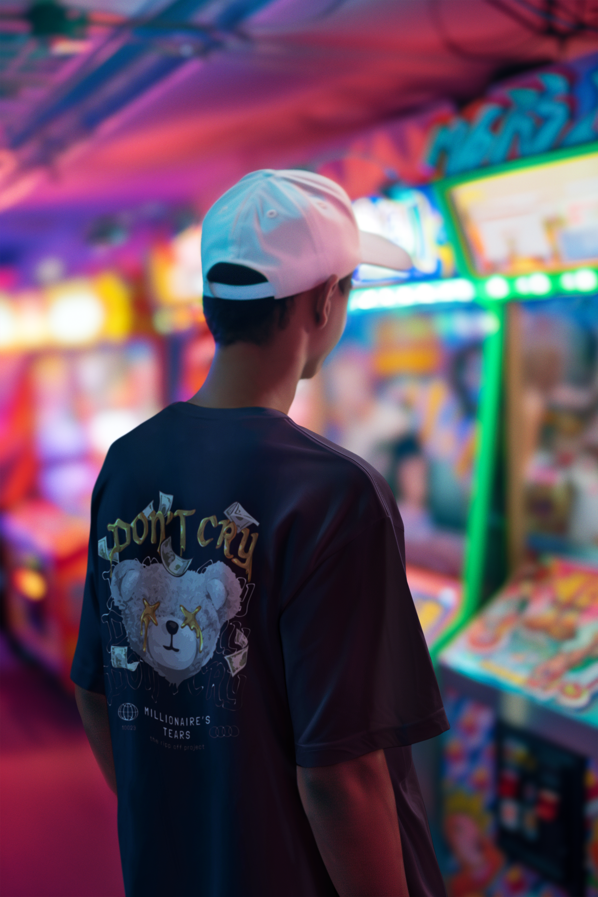 Original Black Oversized Golden Teddy Printed T-shirt (Unisex)