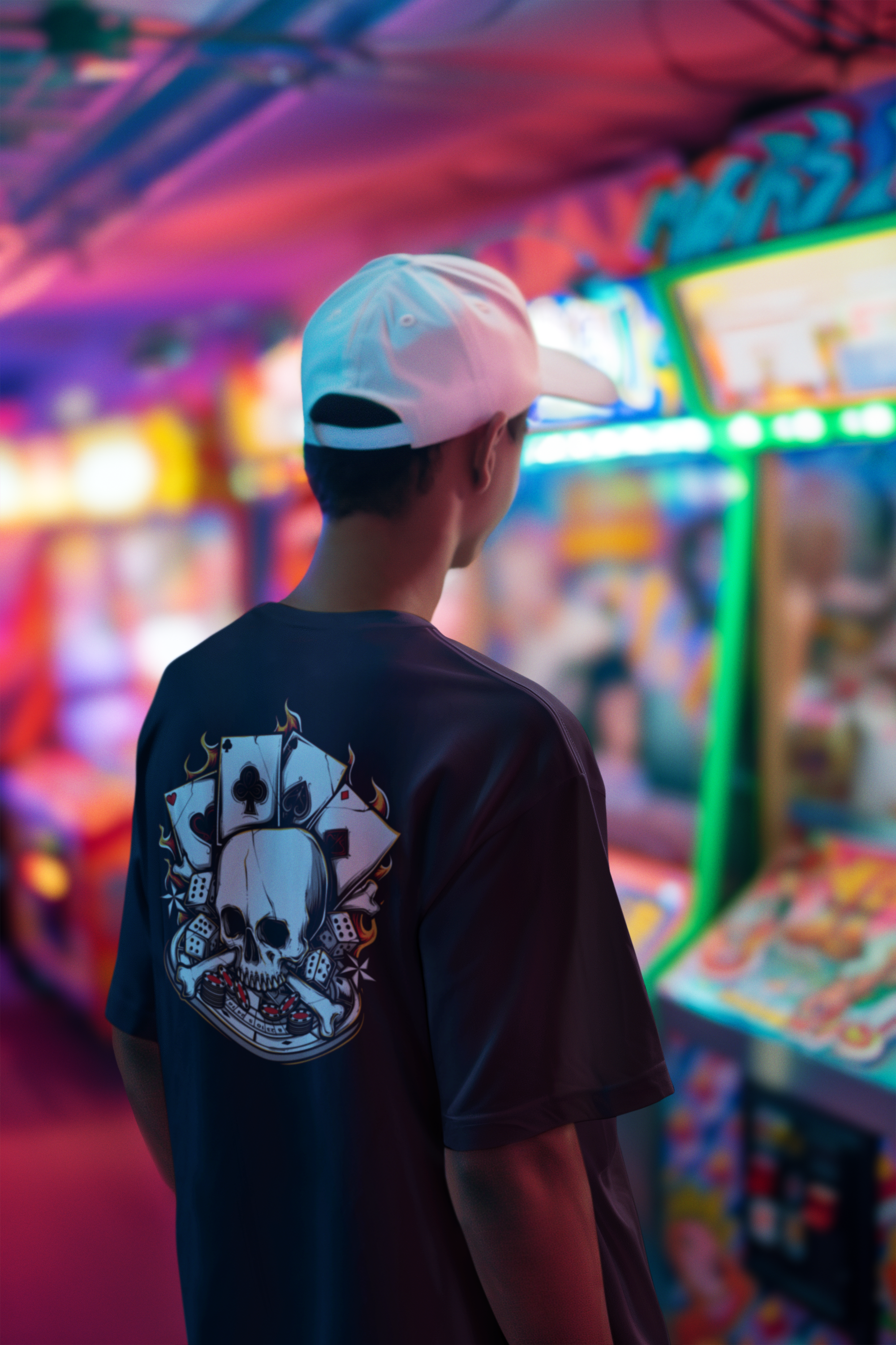 Original Black Oversized Royal skull Printed T-shirt (Unisex)