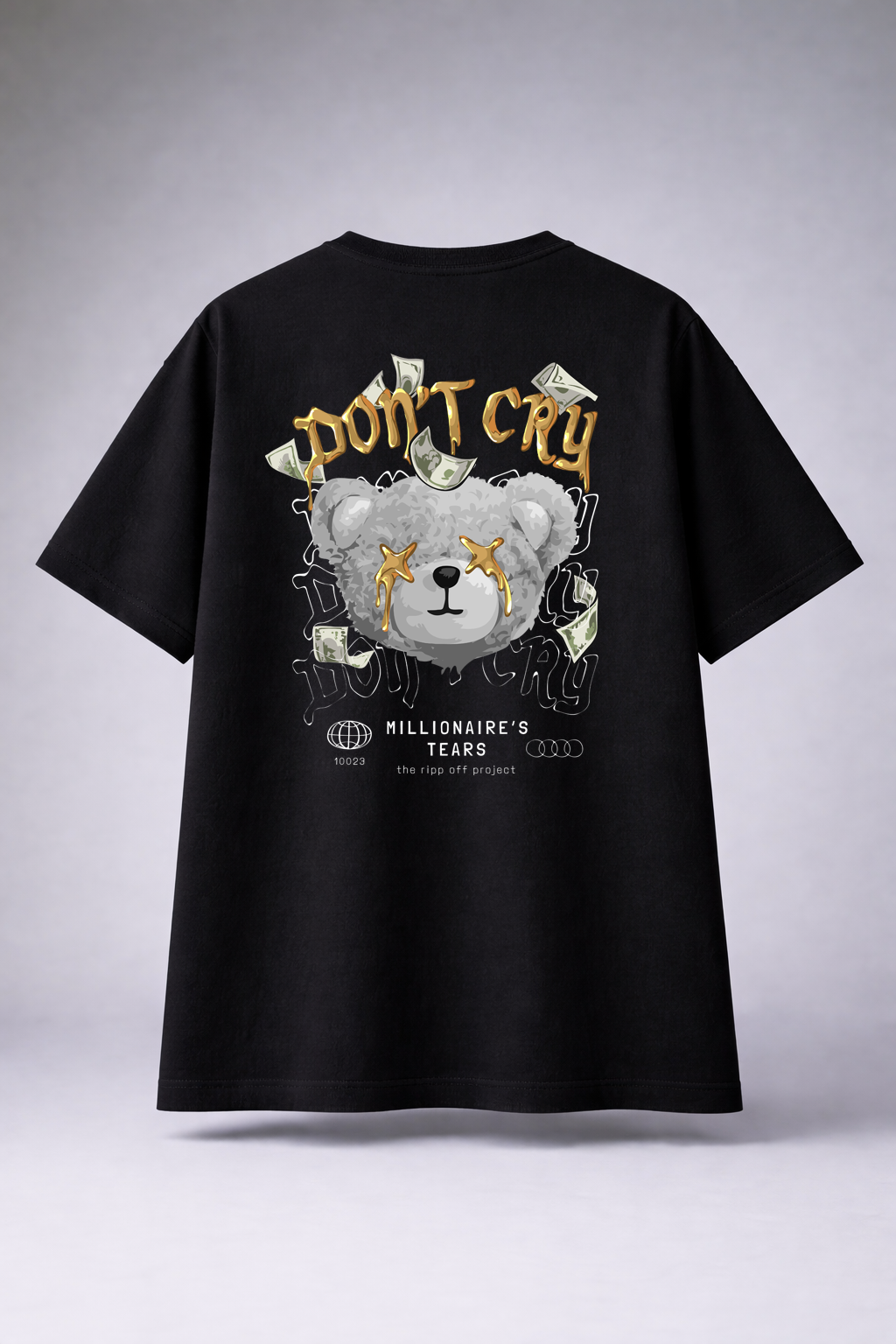 Original Black Oversized Golden Teddy Printed T-shirt (Unisex)