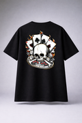 Original Black Oversized Royal skull Printed T-shirt (Unisex)