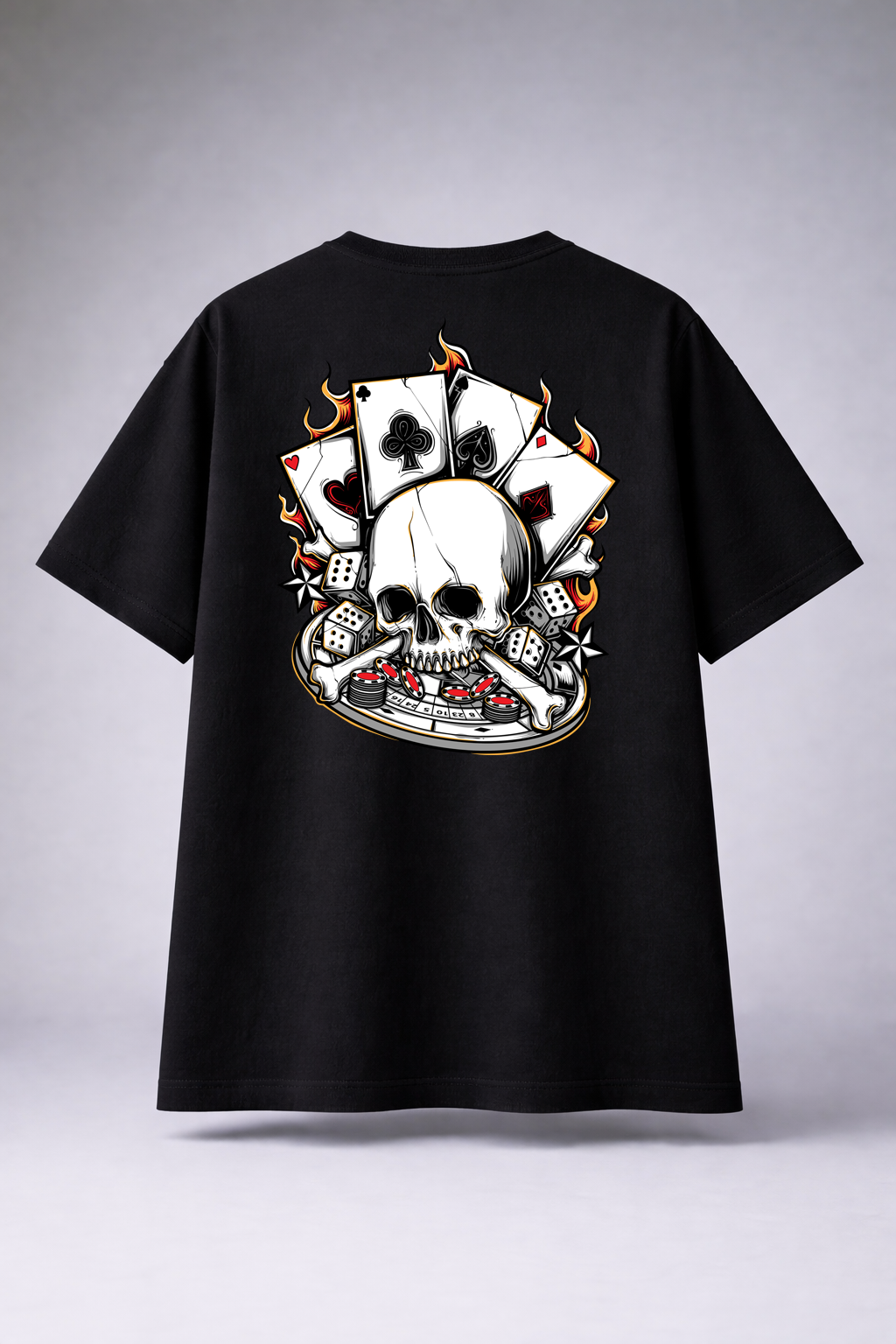 Original Black Oversized Royal skull Printed T-shirt (Unisex)