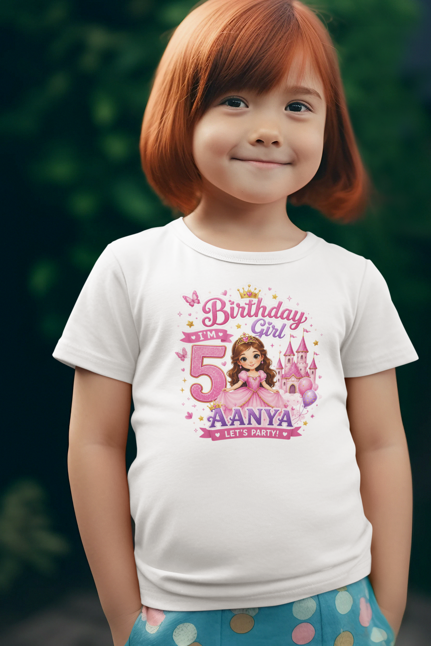 🦖 Personalized Princess Birthday Girl T-Shirt