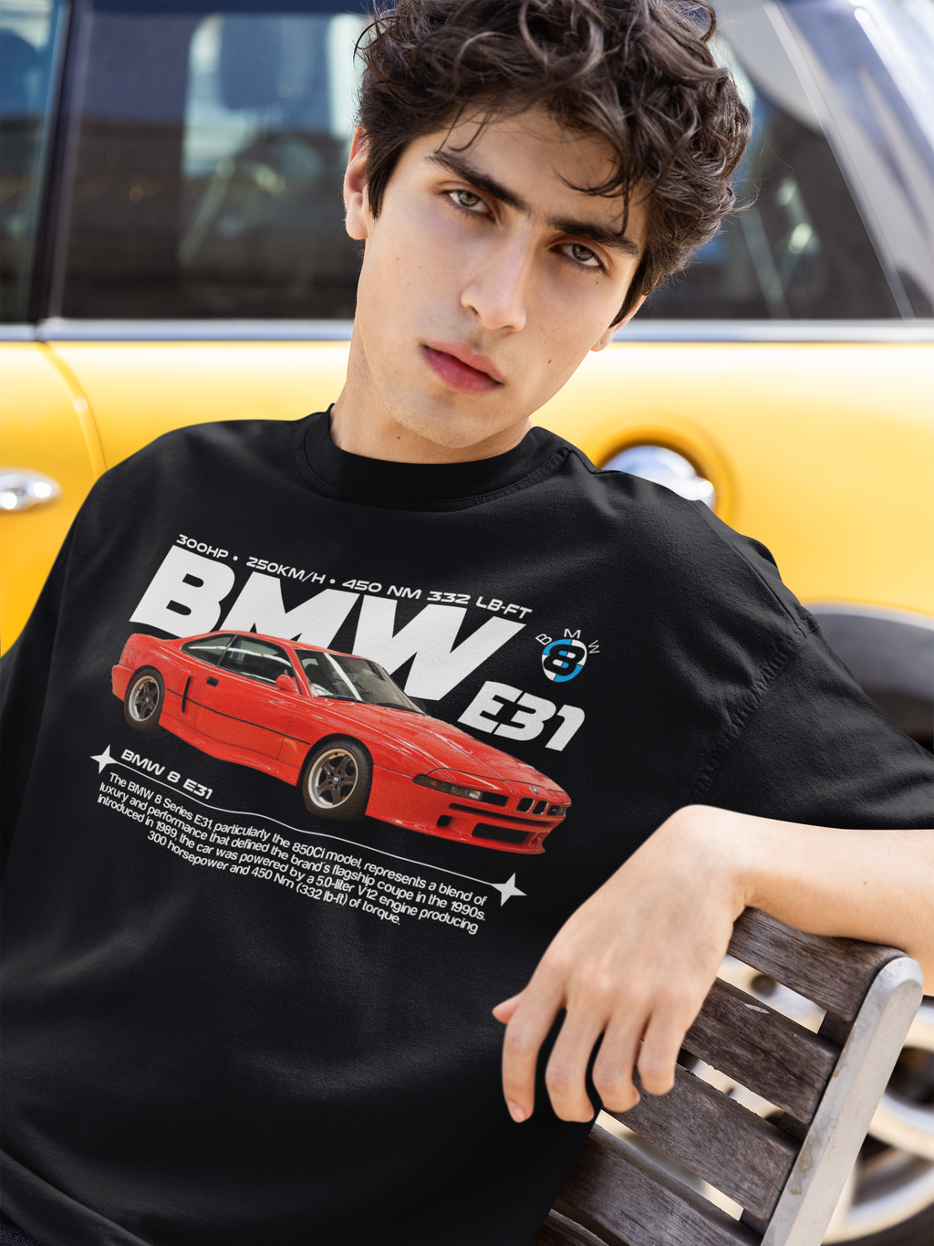 Original Black Oversized SuperCars RE1 Printed T-shirt (Unisex)