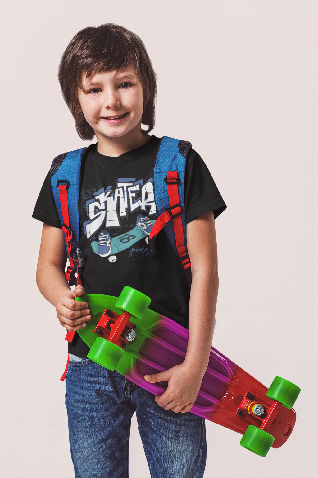 T-Shirt Half Sleeve Black Tees Street style Printed