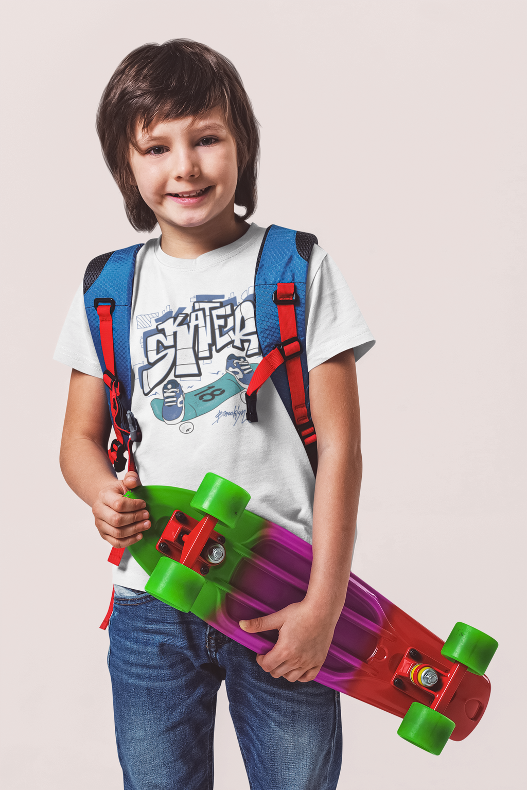 T-Shirt Half Sleeve White Tees Street style Printed
