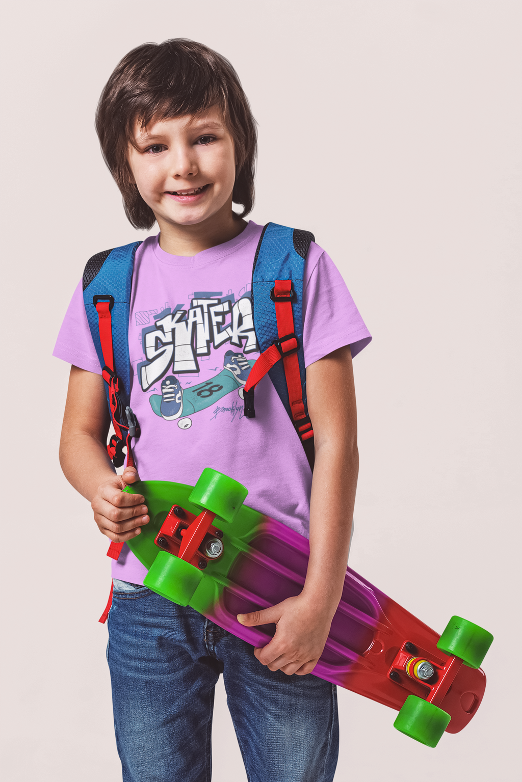 T-Shirt Half Sleeve Pink Tees Street style Printed